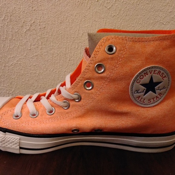 orange converse high tops mens
